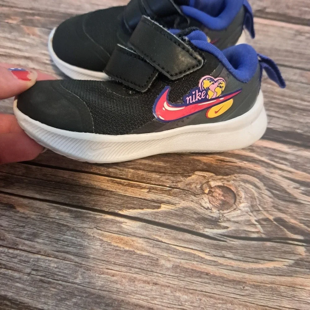 Nike Star Runner‎ 3 SE Toddler Black Blue Sneakers DJ4696-013 Size 5C